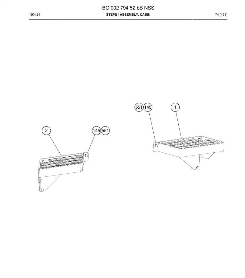 BG00279452b BG 002 794 52b Steps - Sandvik Technical Drawing
