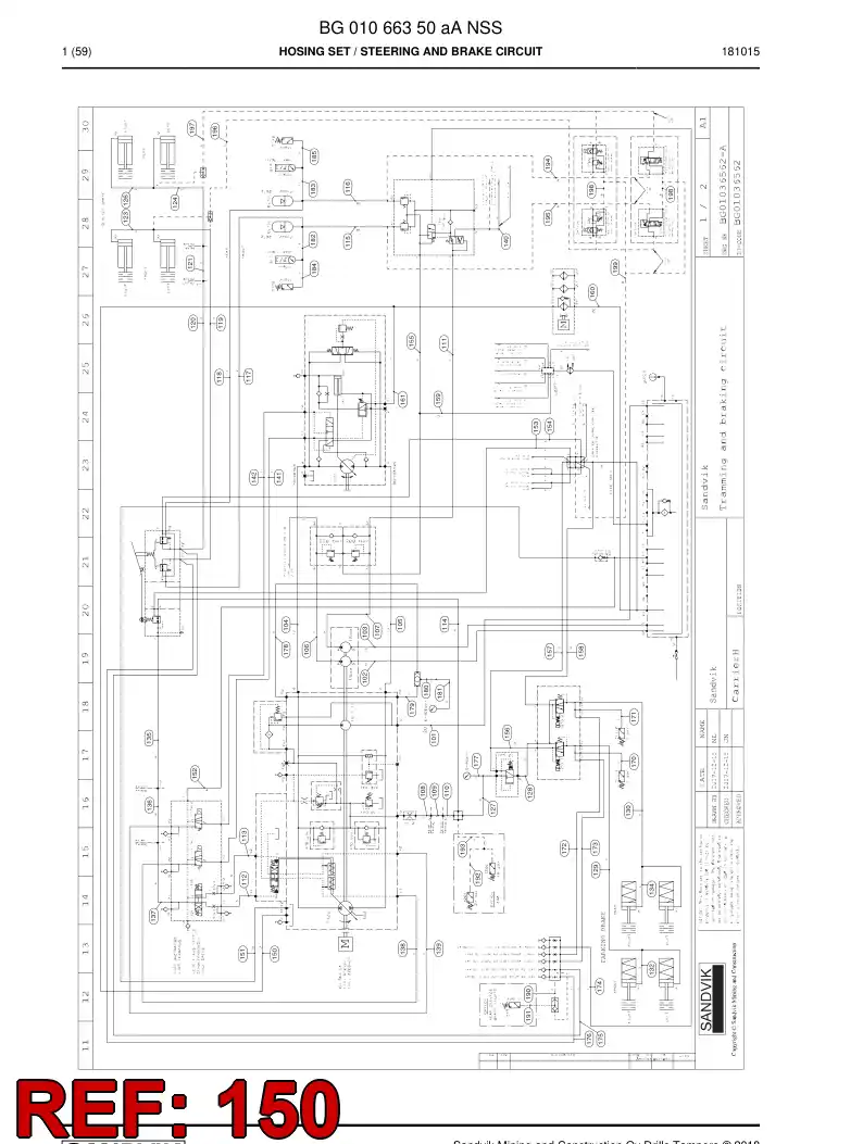 BG00279500a BG 002 795 00a Hose Assembly, Hydraulic - Sandvik Technical Drawing