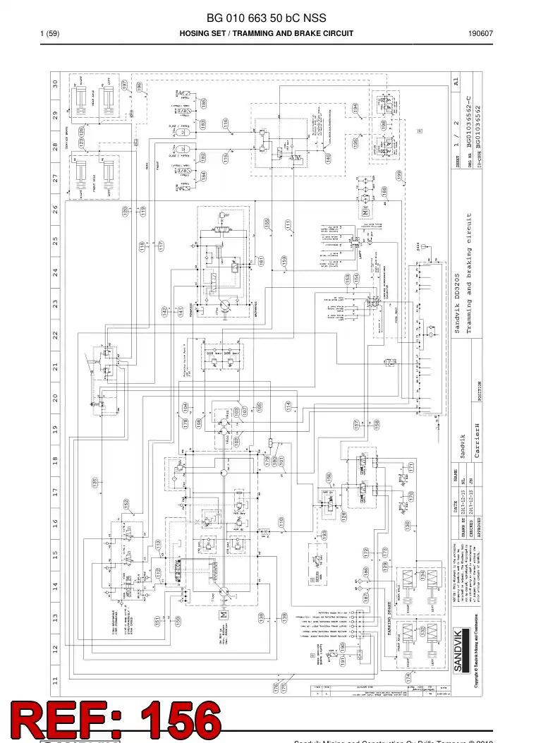 BG00279521a BG 002 795 21a Hose Assembly, Hydraulic - Sandvik Technical Drawing