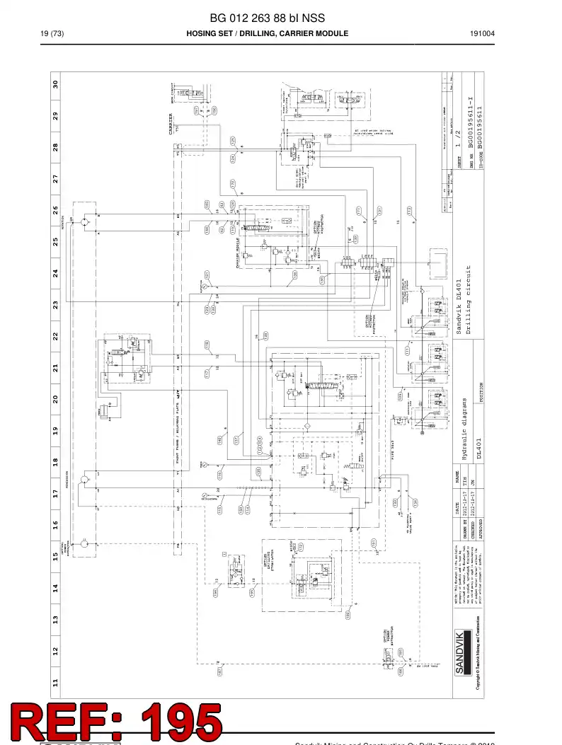 BG00279617b BG 002 796 17b Hose Assembly, Hydraulic - Sandvik Technical Drawing