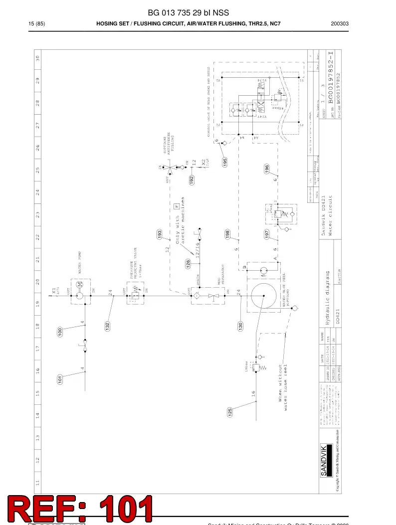 BG00280582a BG 002 805 82a Hose Assembly, Hydraulic - Sandvik Technical Drawing