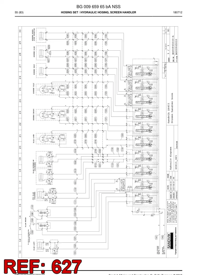 BG00280609a BG 002 806 09a Hose Assembly, Hydraulic - Sandvik Technical Drawing
