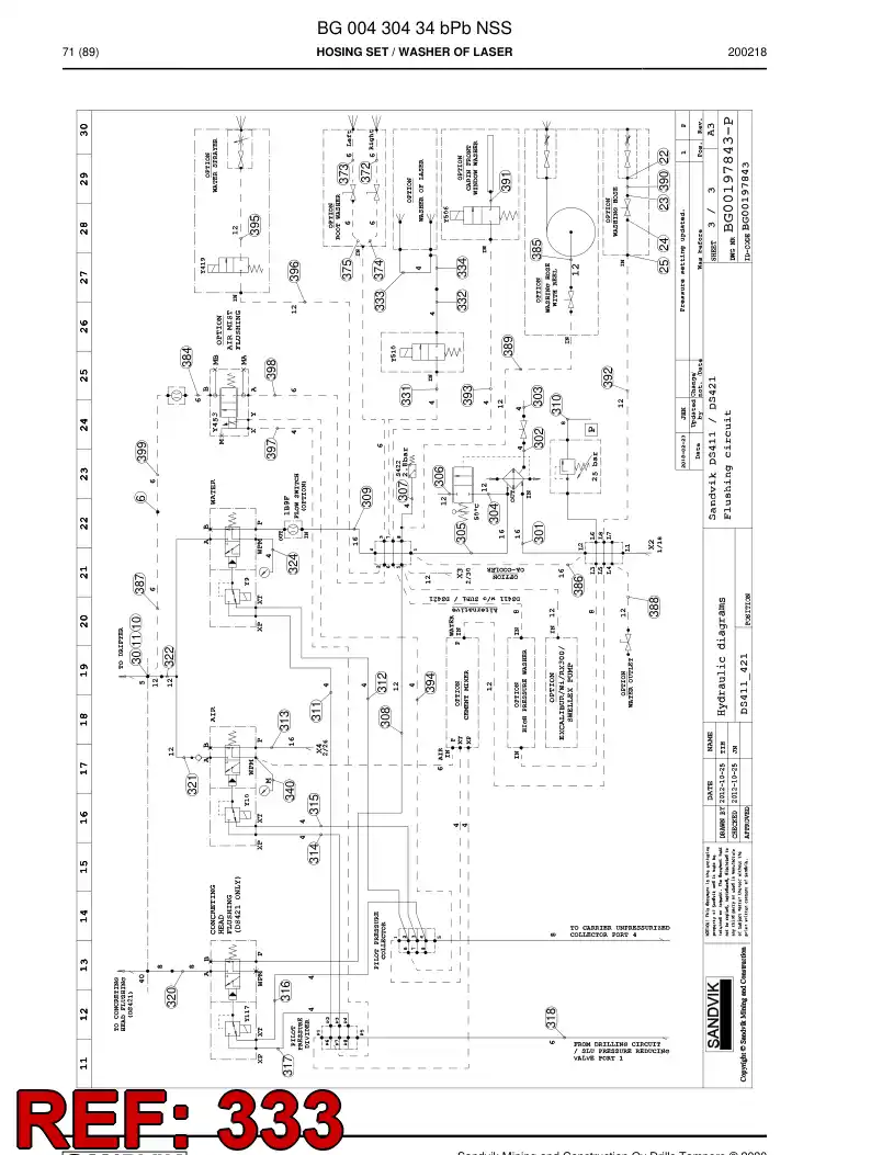 BG00280610b BG 002 806 10b Hose Assembly, Hydraulic - Sandvik Technical Drawing