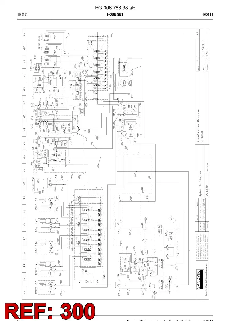 BG00280619a BG 002 806 19a Hose Assembly, Hydraulic - Sandvik Technical Drawing