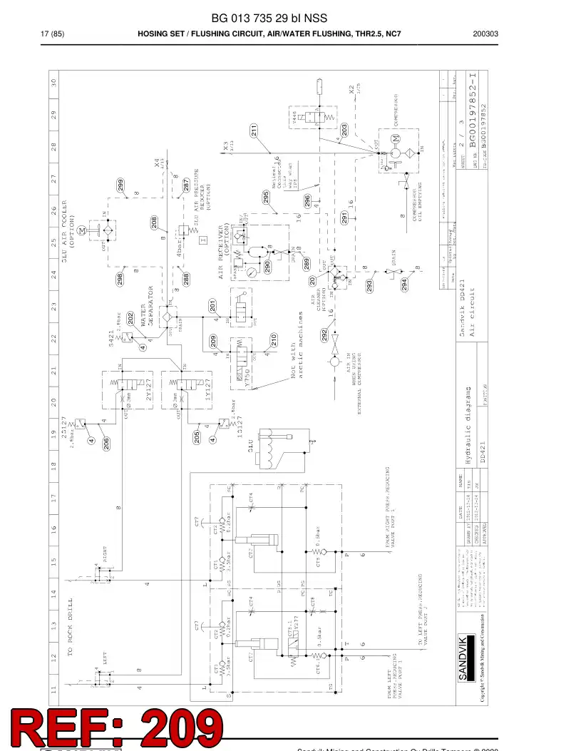 BG00280651a BG 002 806 51a Hose Assembly, Hydraulic - Sandvik Technical Drawing