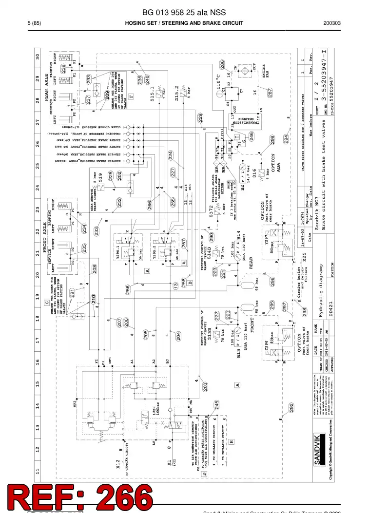 BG00280661a BG 002 806 61a Hose Assembly, Hydraulic - Sandvik Technical Drawing