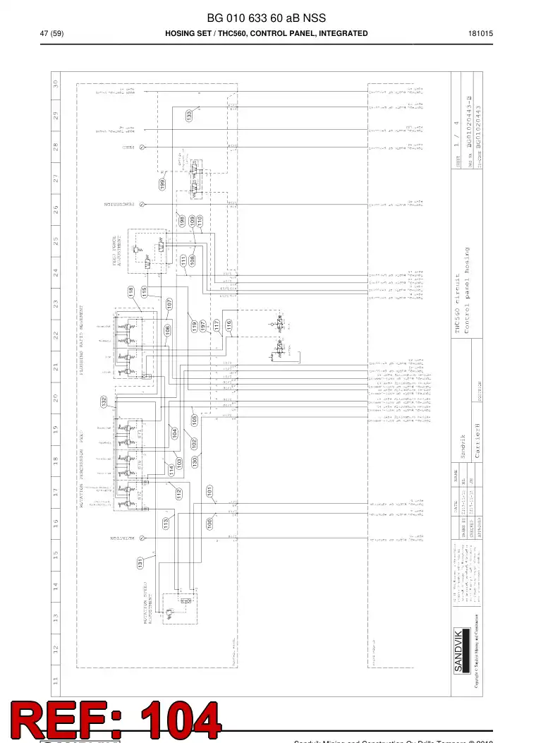 BG00280663a BG 002 806 63a Hose Assembly, Hydraulic - Sandvik Technical Drawing