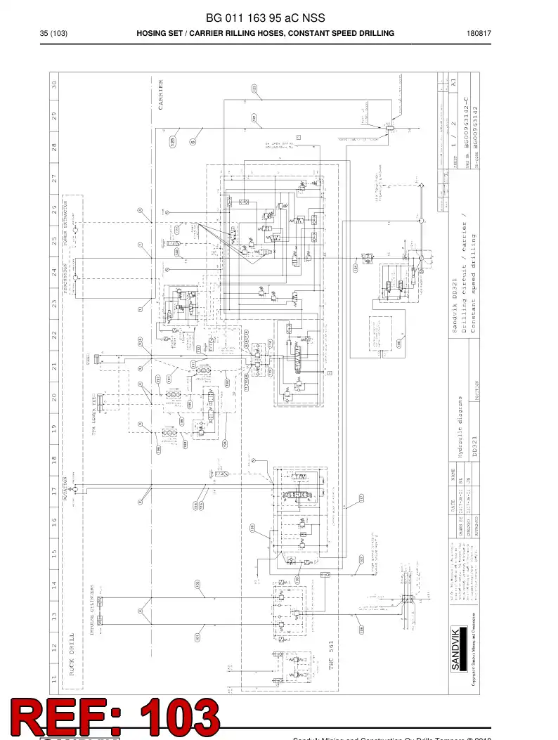 BG00280670a BG 002 806 70a Hose Assembly, Hydraulic - Sandvik Technical Drawing
