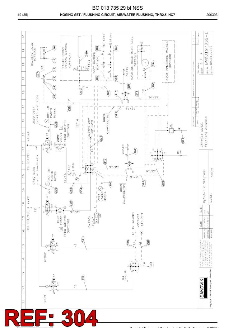 BG00280674a BG 002 806 74a Hose Assembly, Hydraulic - Sandvik Technical Drawing