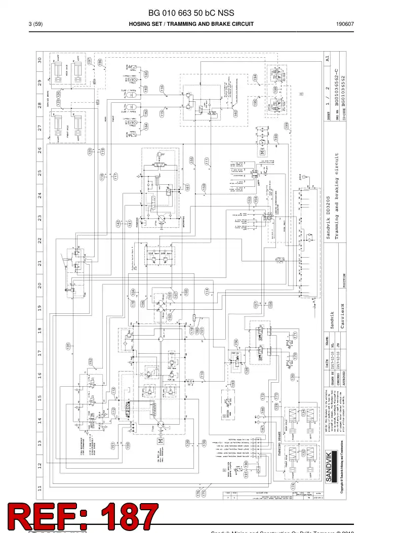BG00280677a BG 002 806 77a Hose Assembly, Hydraulic - Sandvik Technical Drawing