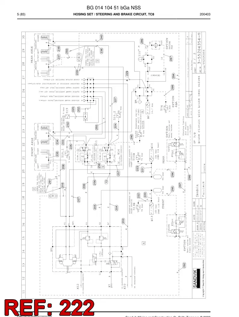 BG00280690a BG 002 806 90a Hose Assembly, Hydraulic - Sandvik Technical Drawing