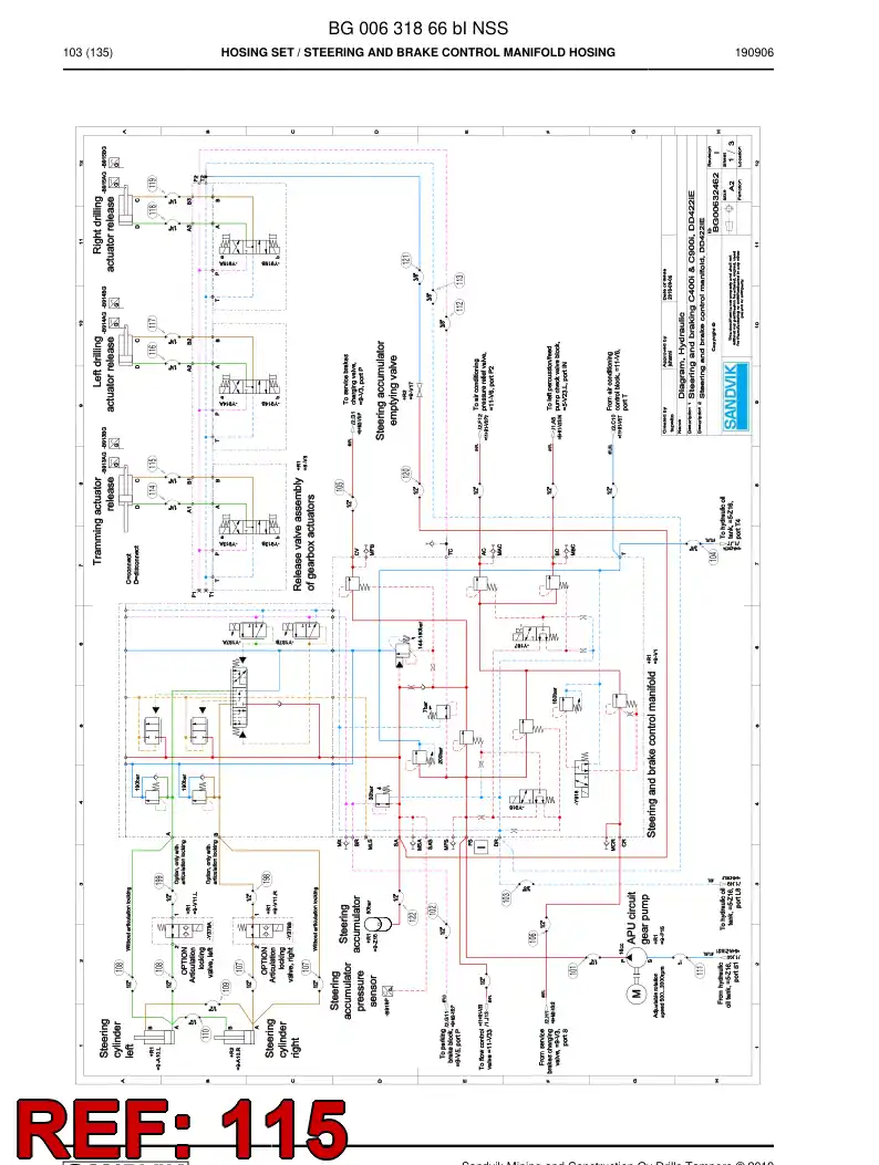 BG00280717a BG 002 807 17a Hose Assembly, Hydraulic - Sandvik Technical Drawing