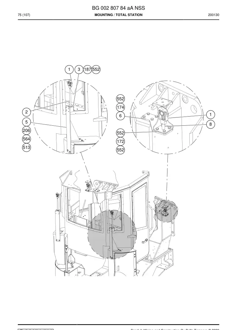 BG00280784a BG 002 807 84a Mounting - Sandvik Technical Drawing