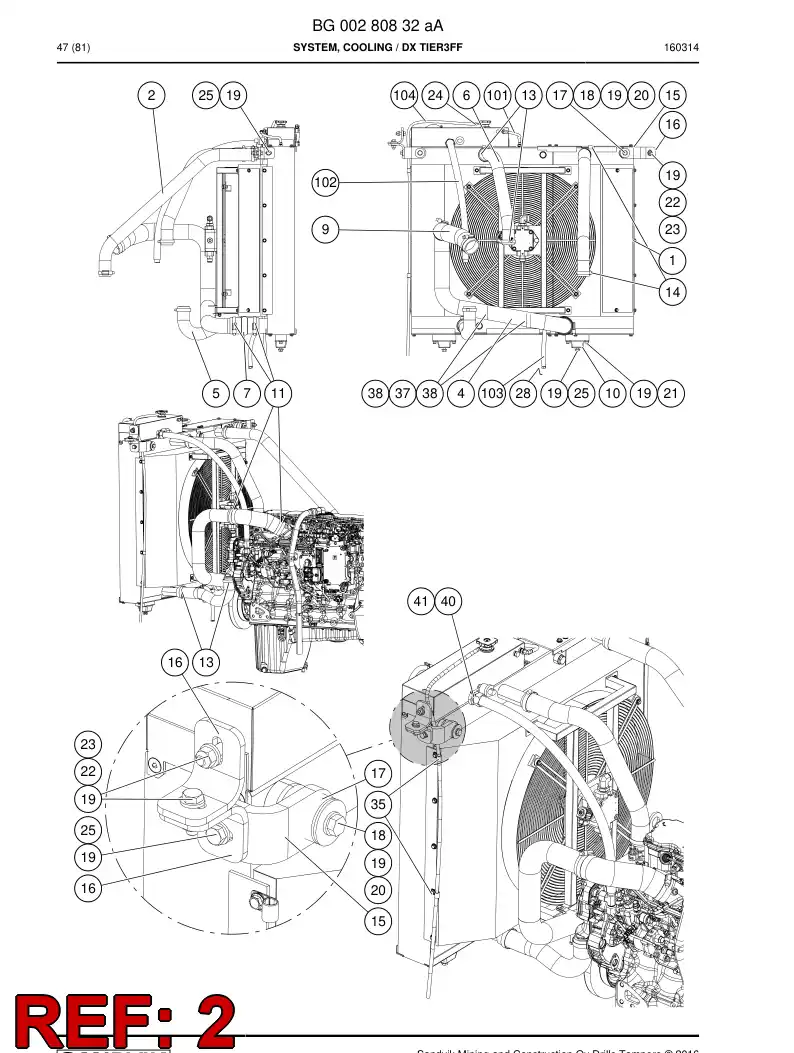 BG00280838a BG 002 808 38a Hose - Sandvik Technical Drawing