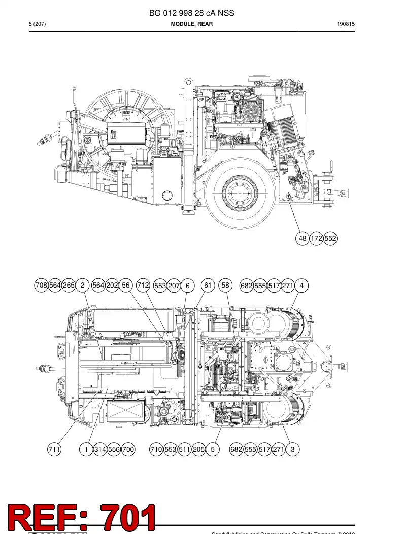 BG00280851a BG 002 808 51a Cable, Power - Sandvik Technical Drawing