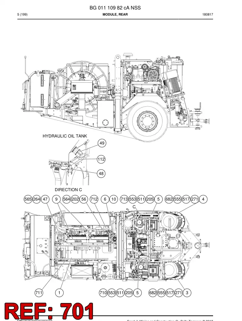 BG00280854a BG 002 808 54a CABLE, ALIMENTACIN - Sandvik Technical Drawing