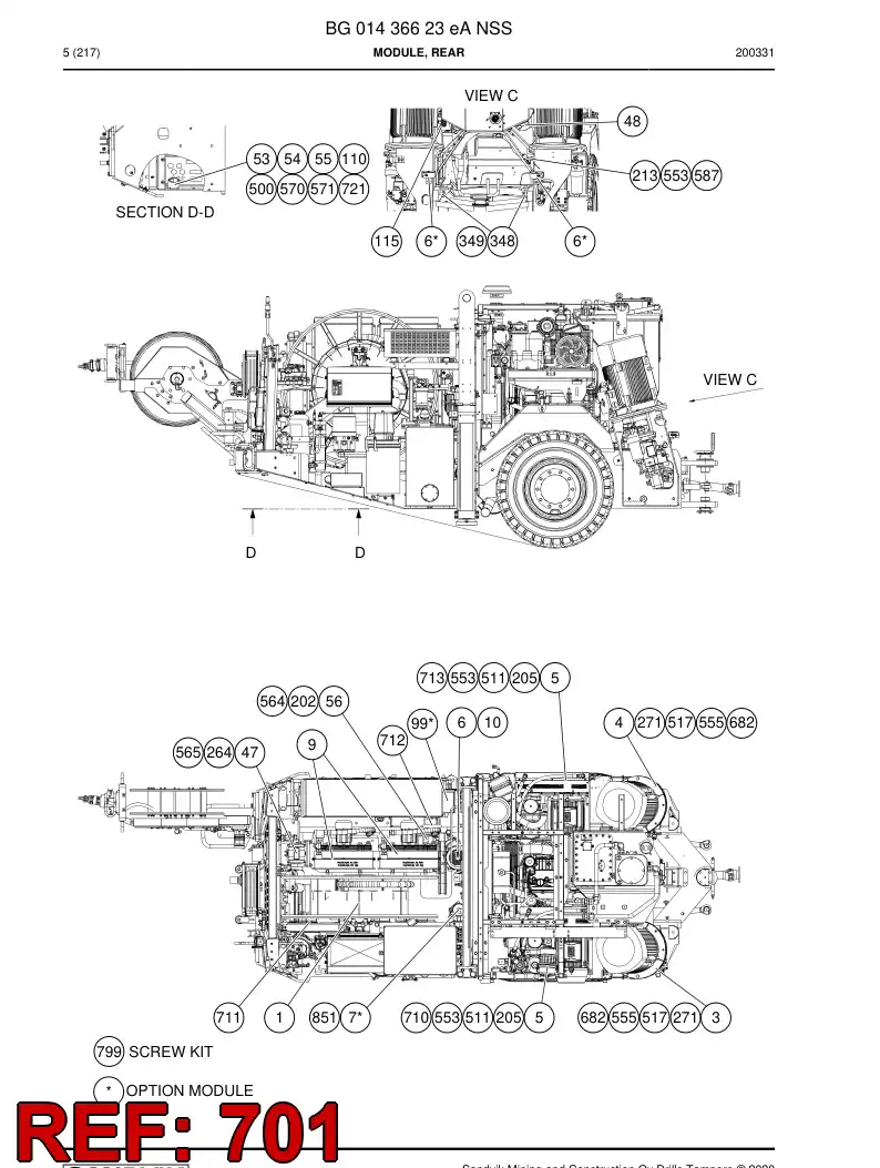 BG00280856a BG 002 808 56a Cable, Power - Sandvik Technical Drawing