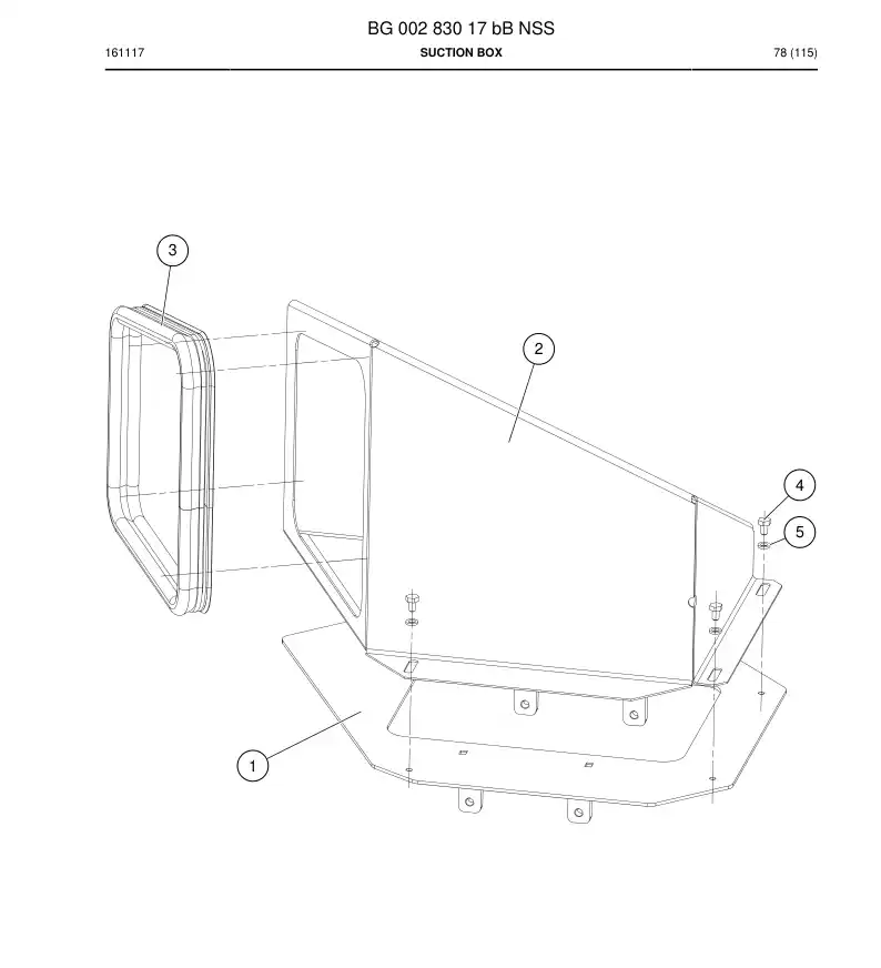 BG00283017b BG 002 830 17b Suction Box - Sandvik Technical Drawing