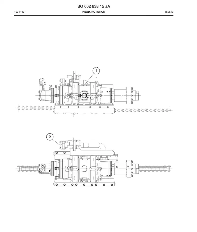 BG00283815a BG 002 838 15a Head, Rotation - Sandvik Technical Drawing