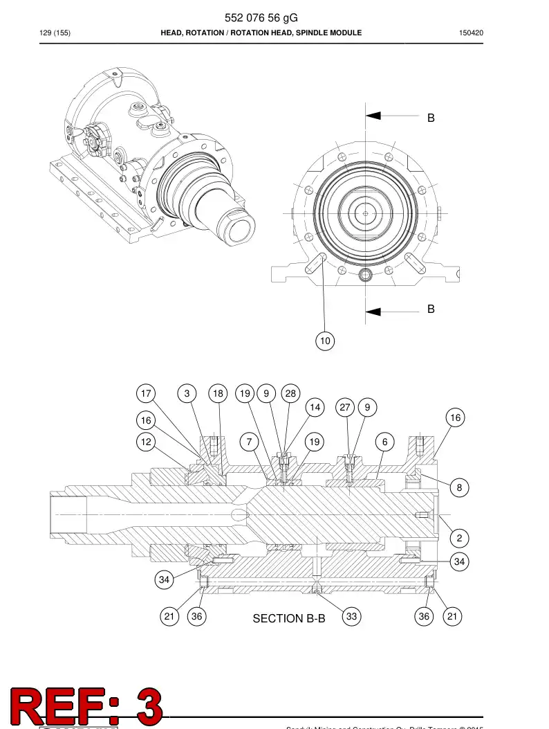 BG00283871b BG 002 838 71b Bushing - Sandvik Technical Drawing
