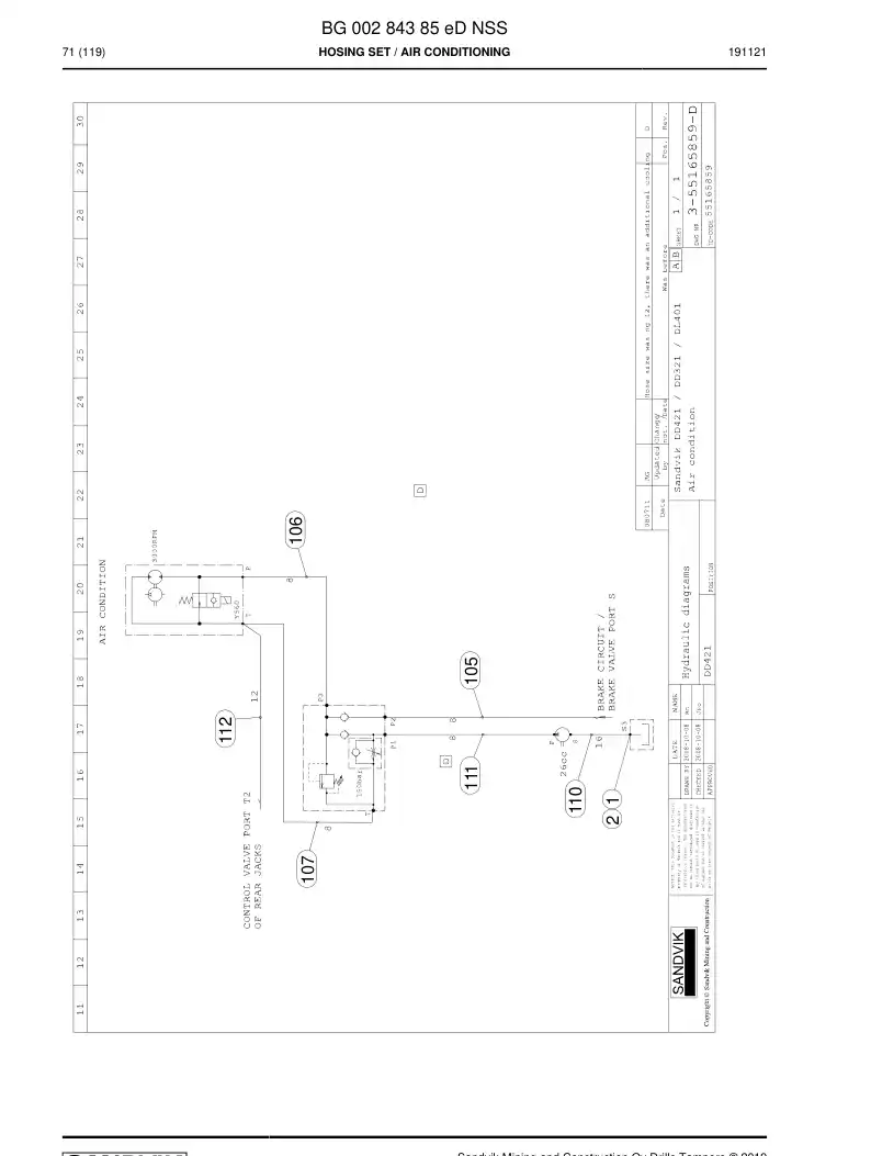 BG00284385e BG 002 843 85e Hosing Set - Sandvik Technical Drawing