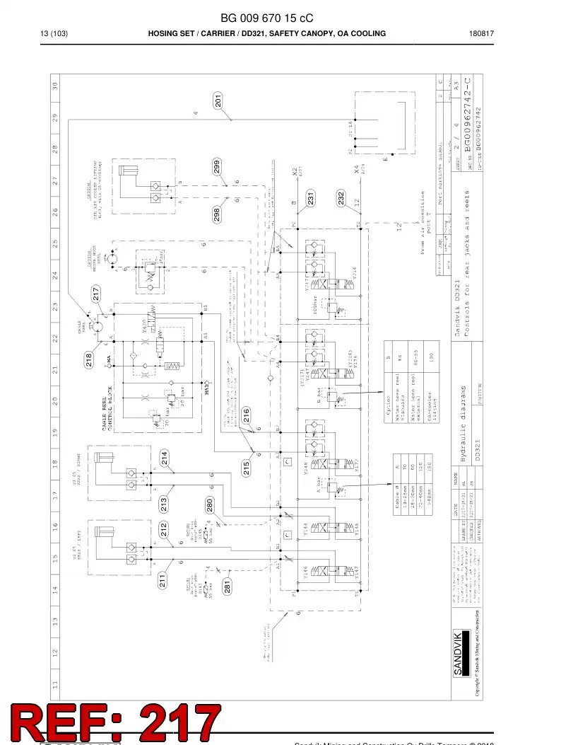 BG00284482a BG 002 844 82a Hose Assembly, Hydraulic - Sandvik Technical Drawing