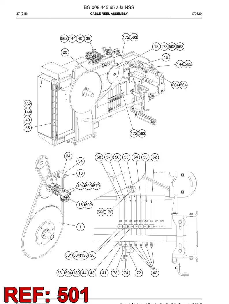 BG00284826j BG 002 848 26j Electrical Assembly - Sandvik Technical Drawing
