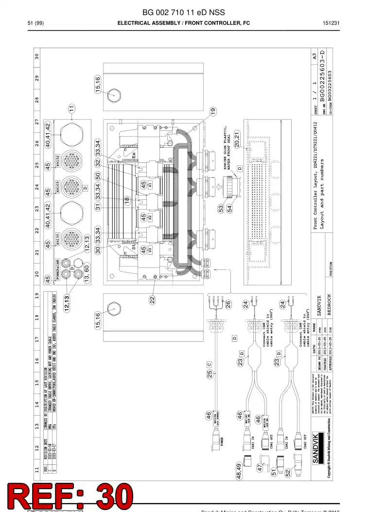 BG00284837a BG 002 848 37a Connector - Sandvik Technical Drawing
