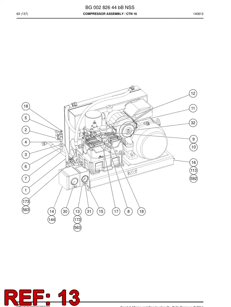 BG00285348a BG 002 853 48a Bracket - Sandvik Technical Drawing