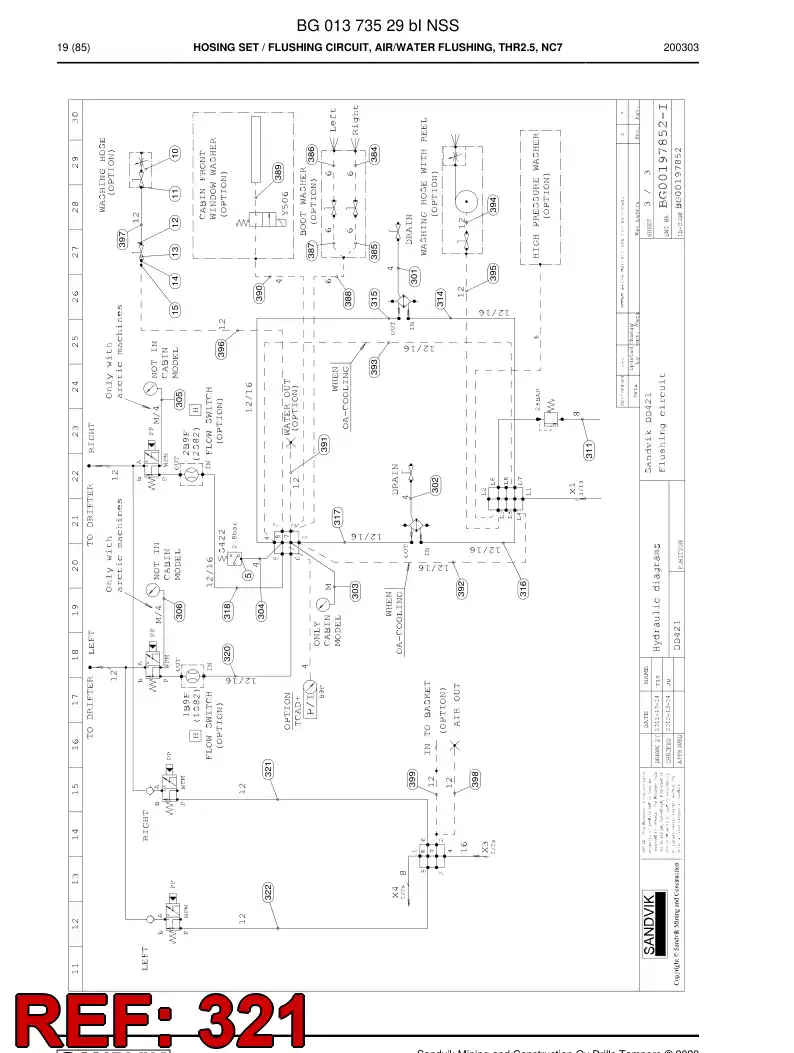 BG00285640a BG 002 856 40a Hose Assembly, Hydraulic - Sandvik Technical Drawing