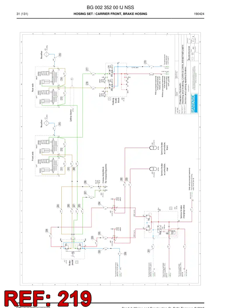 BG00285760a BG 002 857 60a Hose Assembly, Hydraulic - Sandvik Technical Drawing