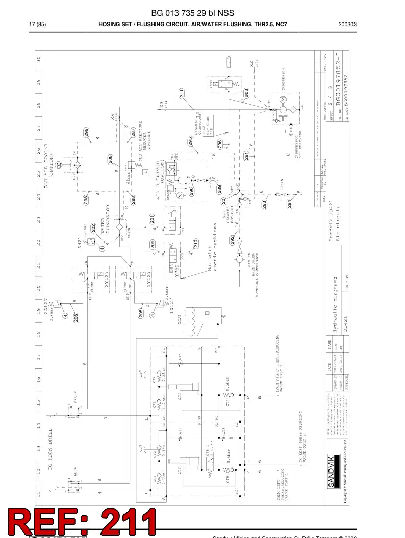 BG00285815a BG 002 858 15a Hose Assembly, Hydraulic - Sandvik Technical Drawing