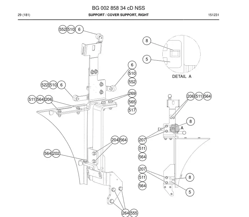 BG00285834c BG 002 858 34c Support - Sandvik Technical Drawing