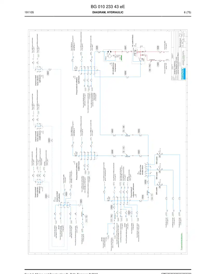 BG00285844b BG 002 858 44b Hose Assembly, Hydraulic - Sandvik Technical Drawing