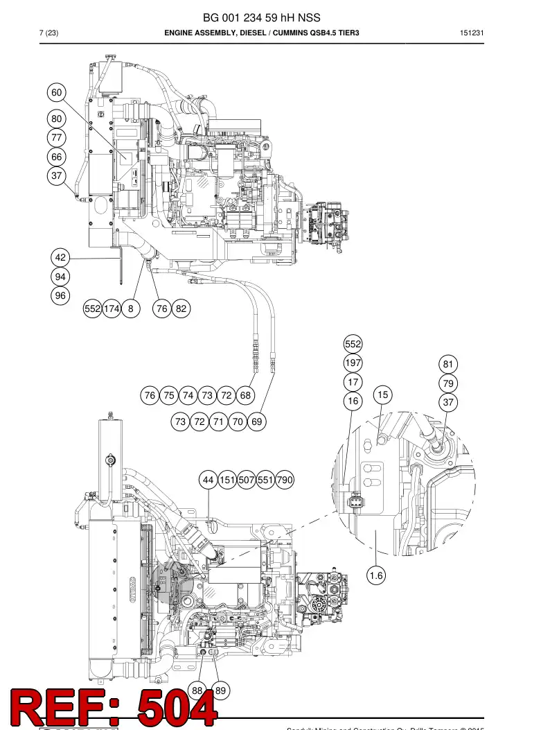 BG00286377e BG 002 863 77e Wiring Harness Assembly - Sandvik Technical Drawing