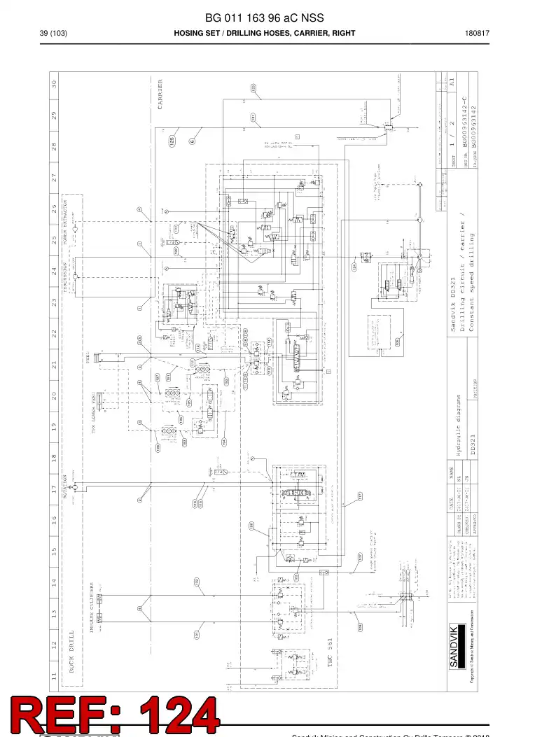 BG00287069b BG 002 870 69b Hose Assembly, Hydraulic - Sandvik Technical Drawing