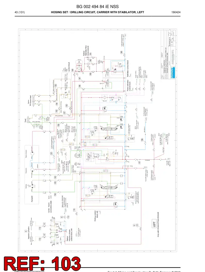 BG00287092a BG 002 870 92a Hose Assembly, Hydraulic - Sandvik Technical Drawing