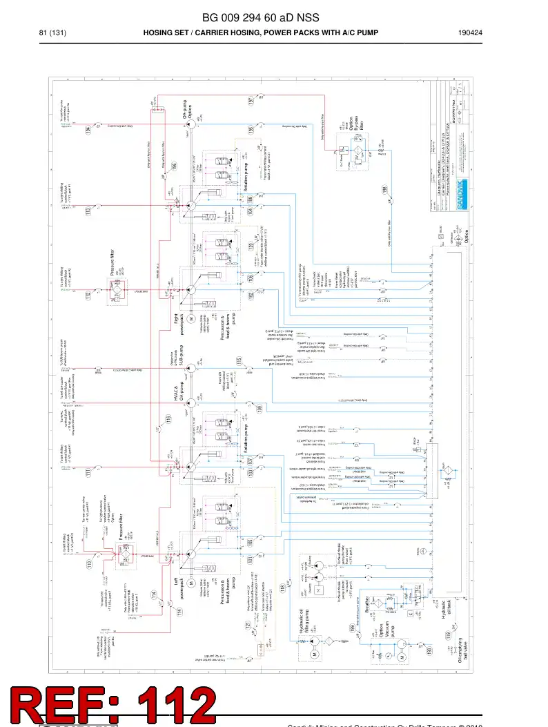 BG00287103a BG 002 871 03a Hose Assembly, Hydraulic - Sandvik Technical Drawing