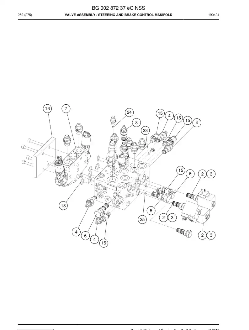 BG00287237e BG 002 872 37e Valve Assembly - Sandvik Technical Drawing