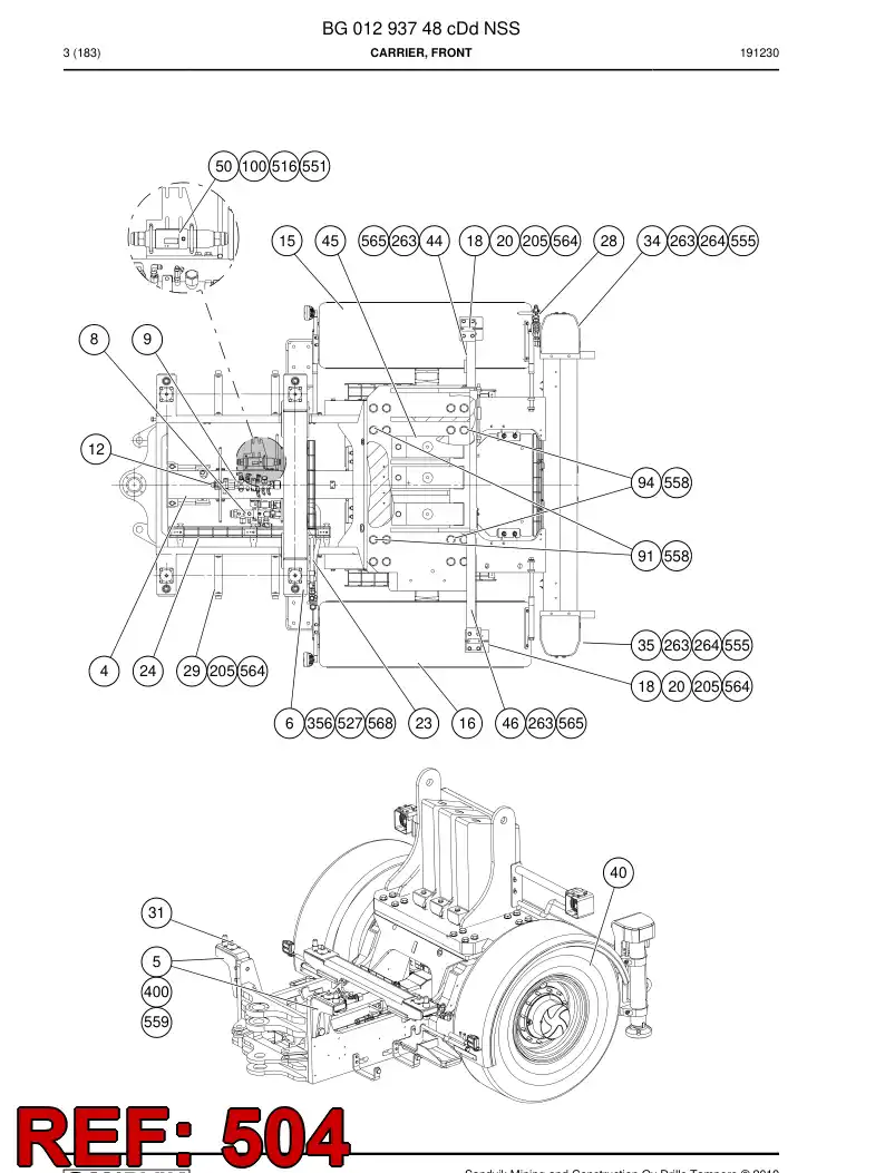 BG00287244b BG 002 872 44b Wiring Harness Assembly - Sandvik Technical Drawing