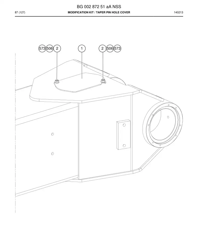 BG00287251a BG 002 872 51a Modification Kit - Sandvik Technical Drawing