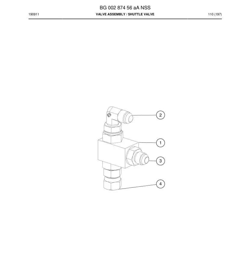 BG00287456a BG 002 874 56a Valve assembly - Sandvik Technical Drawing