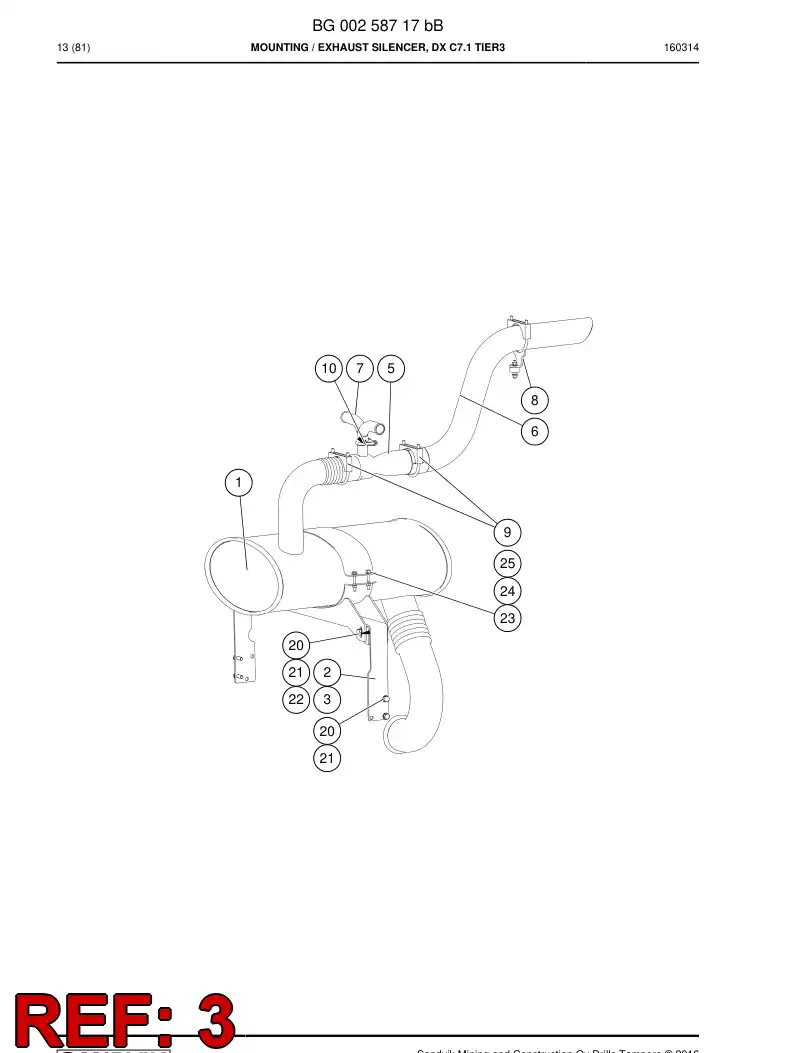 BG00288092b BG 002 880 92b Bracket - Sandvik Technical Drawing