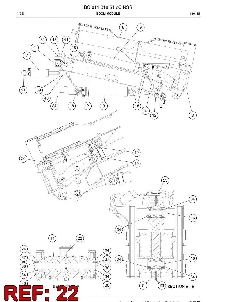 BG00288284a BG 002 882 84a Pin, Locking - Sandvik Technical Drawing