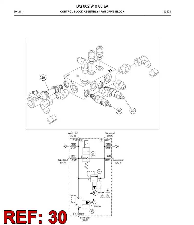 BG00290125a BG 002 901 25a VLVULA, DESCARGA DE PRESIN - Sandvik Technical Drawing