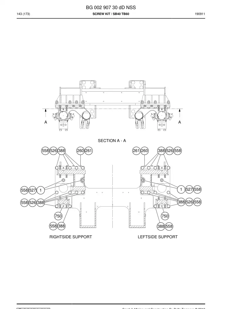 BG00290730d BG 002 907 30d Screw Kit - Sandvik Technical Drawing