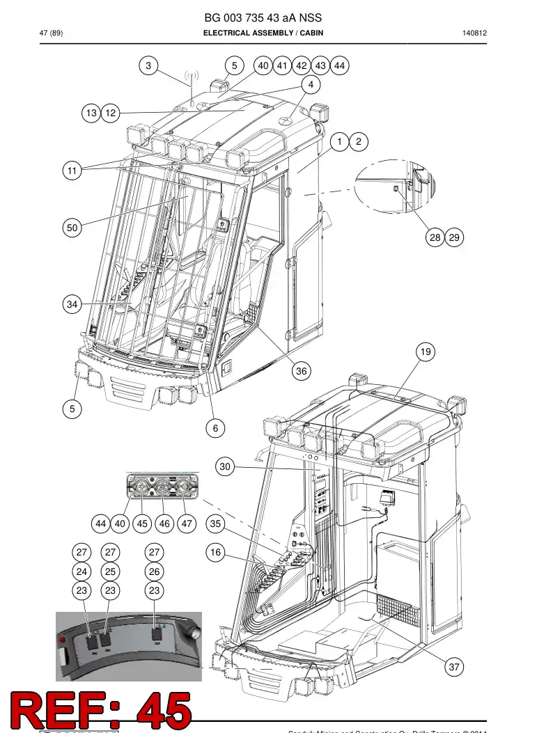 BG00291062a BG 002 910 62a Grommet - Sandvik Technical Drawing