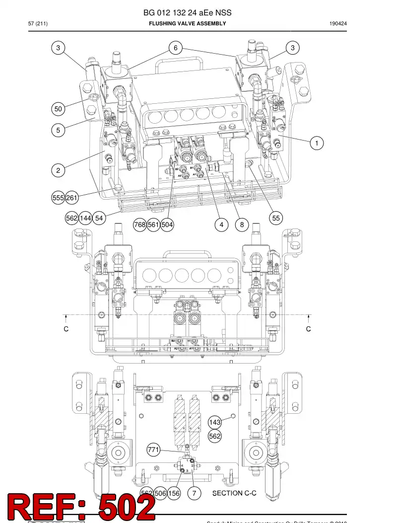 BG00291087d BG 002 910 87d Harness, Wiring - Sandvik Technical Drawing