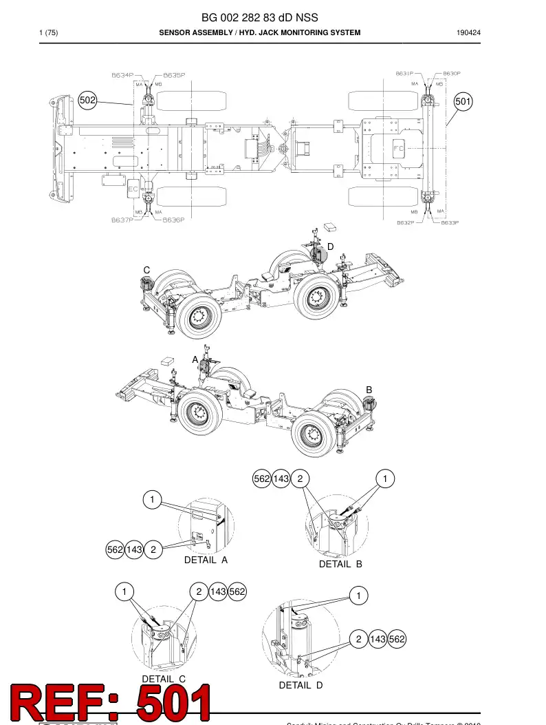 BG00291094c BG 002 910 94c Harness, Wiring - Sandvik Technical Drawing
