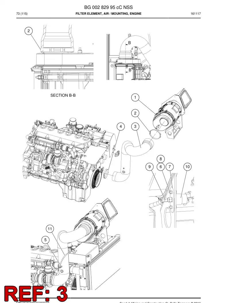 BG00291387b BG 002 913 87b Hose, Rubber - Sandvik Technical Drawing